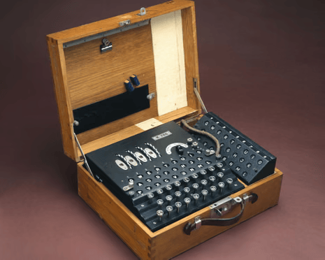 An Enigma machine with mechanical rotors and keys